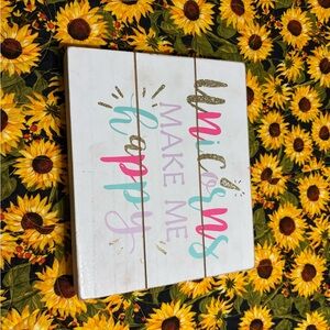 Hobby Lobby Unicorns Make Me Happy Wall Art - Pink, Purple, Gold